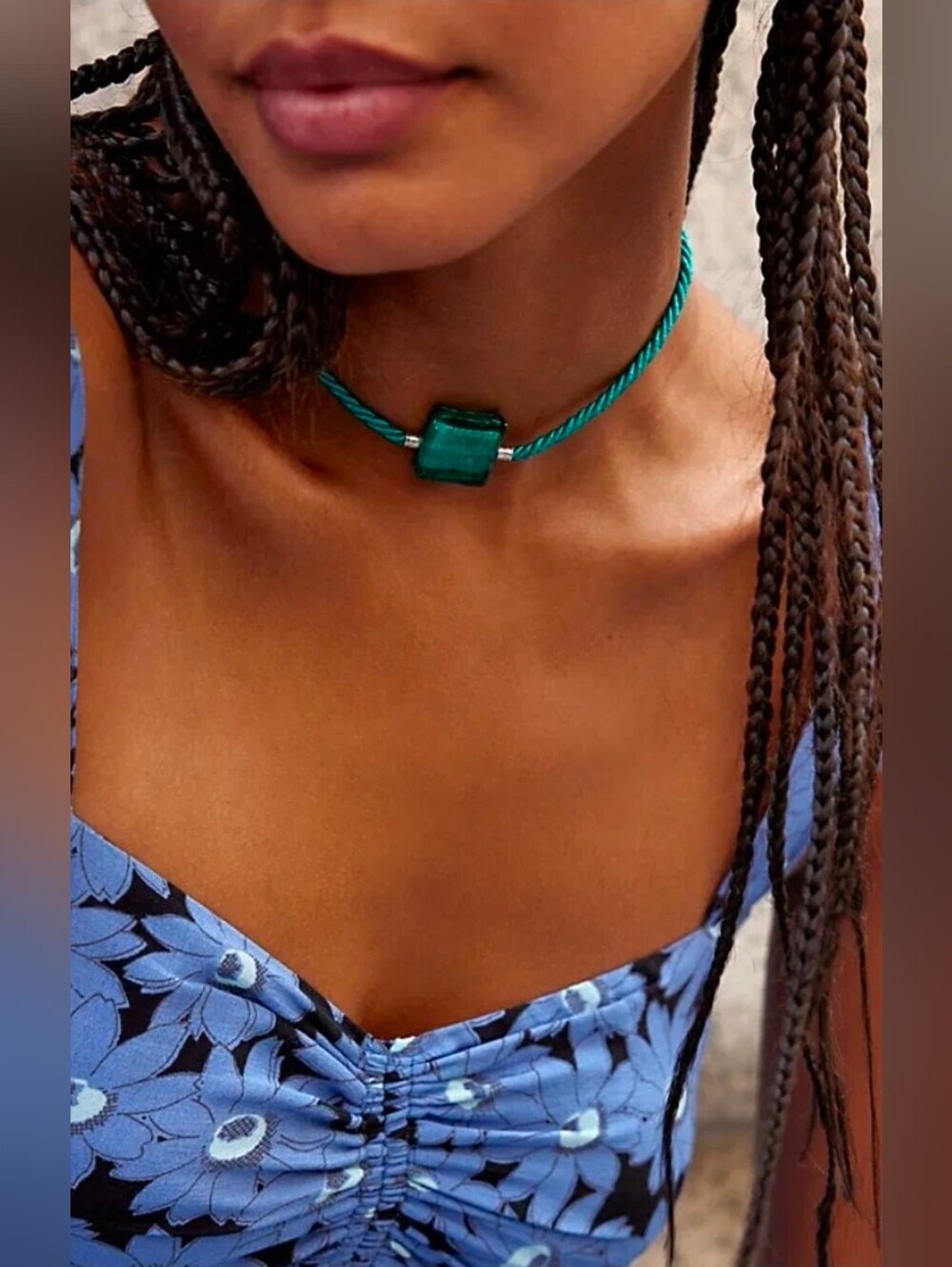 NWT! Free People, Sunshine Express Choker, Teal, MSRP $30